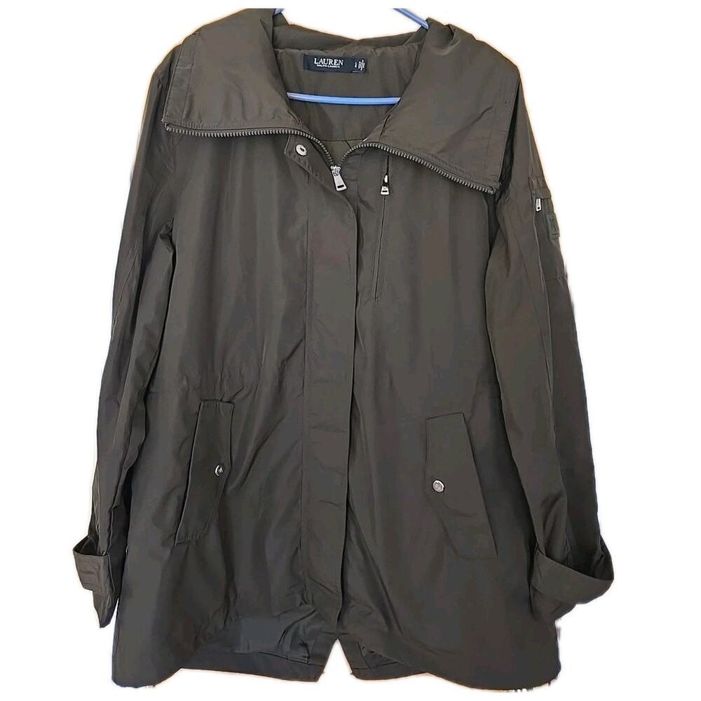 Lauren Ralph Lauren Dark Olive Green Hooded Anorak Jacket